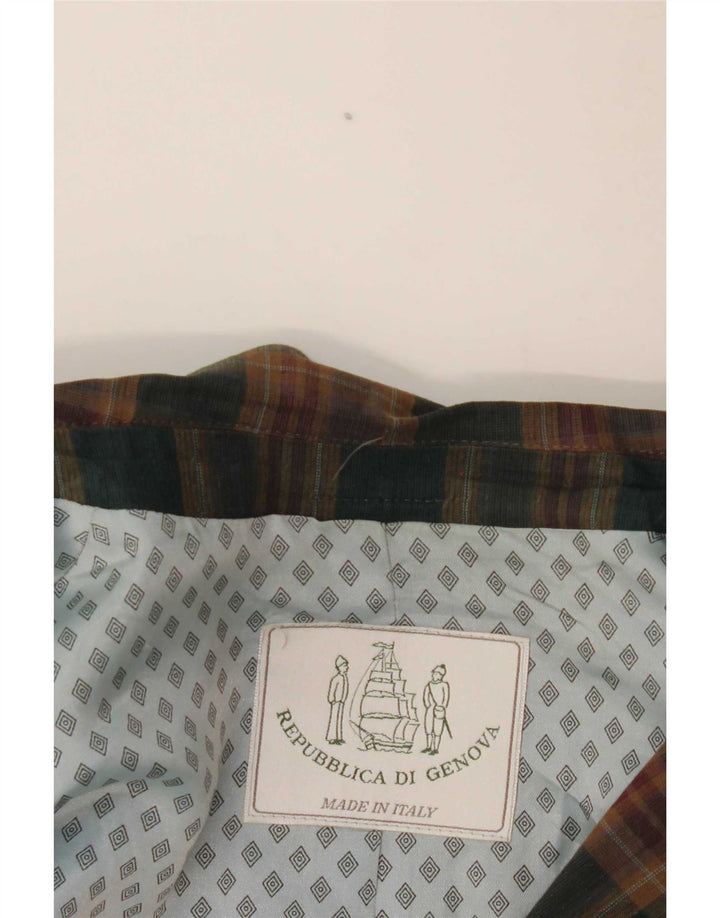 Vintage hombres 2 botones Blazer chaqueta Reino Unido 40 gran cheque verde