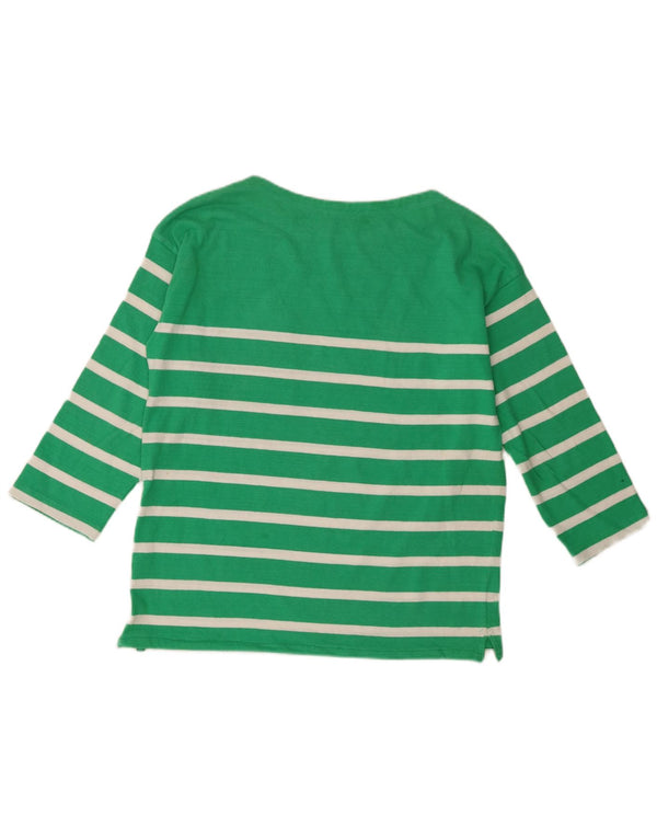 Marks & Spencer Womens Oversized Top 3/4 Sleeve UK 8 Small Green Striped