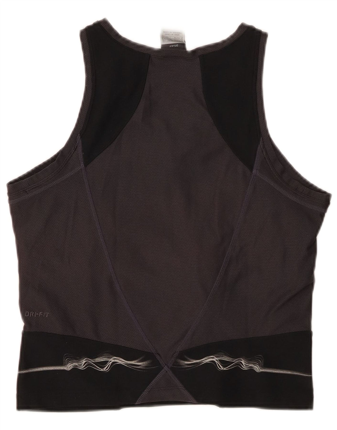 NIKE Mujer Dri Fit Crop Vest Top UK 40/40 XL Negro Colorblock Poliéster