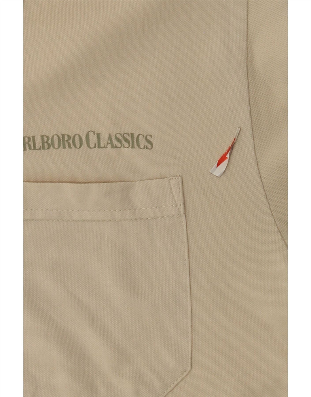 Marlboro Classics Polo para hombre de algodón blanco roto mediano