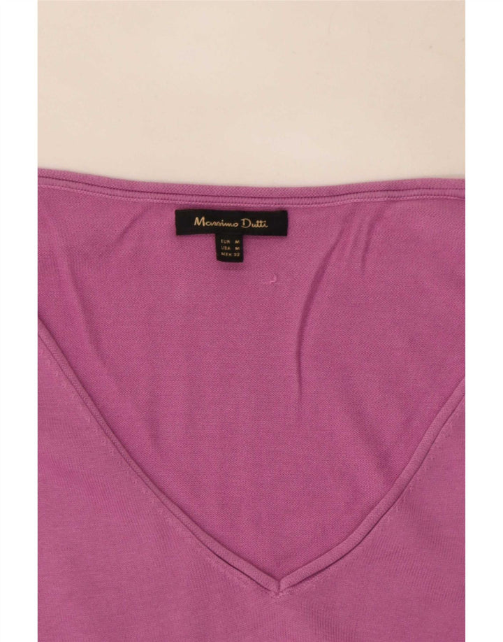 Massimo Dutti Jersey con Cuello en V para Mujer UK 44 Medium Pink
