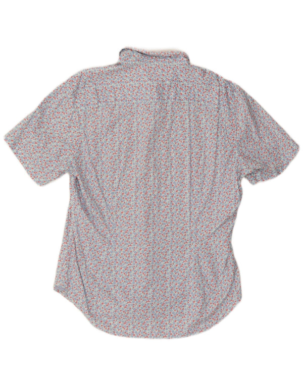BONOBOS Camisa de manga corta de corte atlético para hombre Algodón floral azul grande