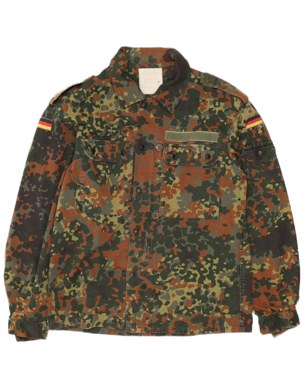Vintage hombres sobrecamisa camisa militar pequeño camuflaje caqui