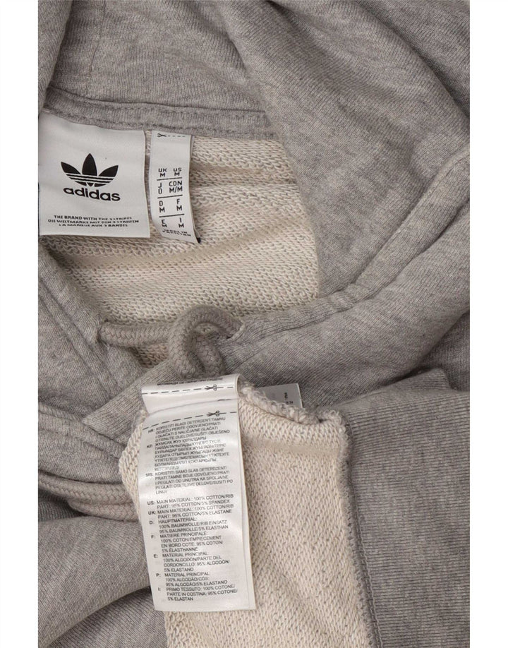 Adidas Hombre Sudadera Con Capucha Jumper Gris Medio Algodón