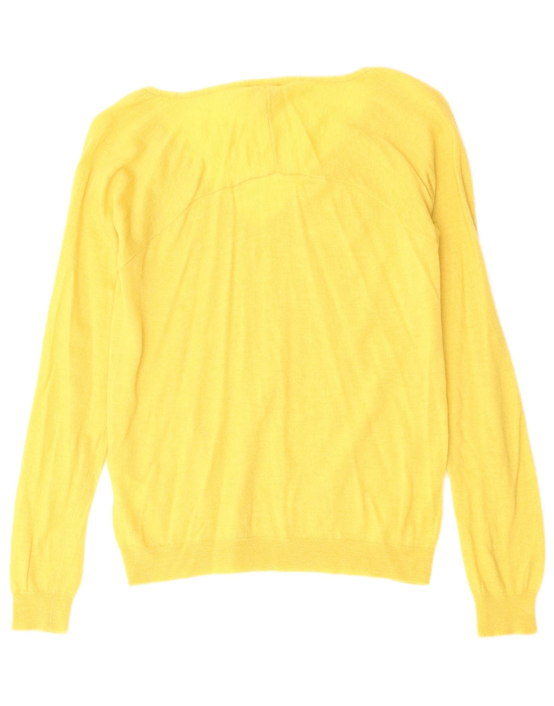 Hobbs Suéter con cuello en V para mujer UK 12 Lana amarilla mediana