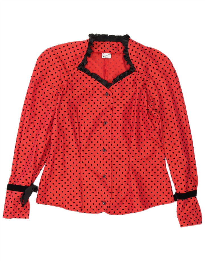 Primavera Firenze Blusa para mujer US 3 Small Red Spotted Poliéster