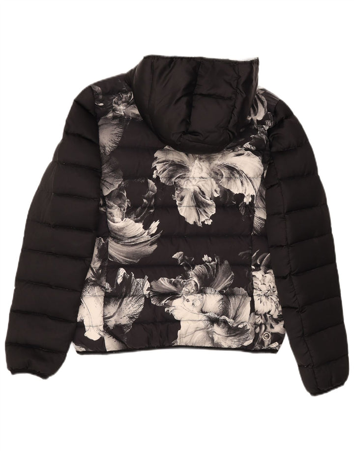 Colmar Mujer Chaqueta Acolchada Con Capucha Gráfica IT 44 Medium Black Floral