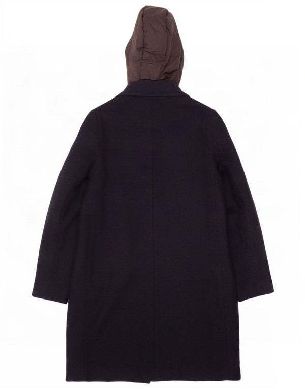 Superdry Abrigo con capucha para mujer UK 40 Small Lana azul marino