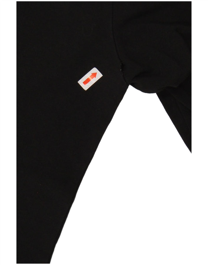 ADIDAS Mujer Top Manga Larga UK 12 Medio Negro Algodón