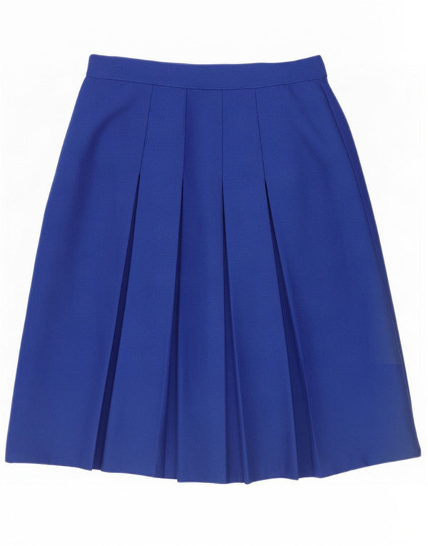 Emreco Falda Plisada Cuchillo Para Mujer UK 16 Large W30 Azul Lana Nueva