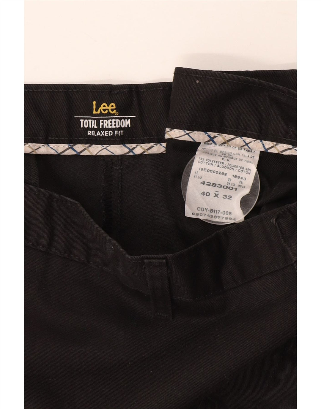 LEE Pantalones chinos de ajuste relajado para hombre W40 L32 Algodón negro