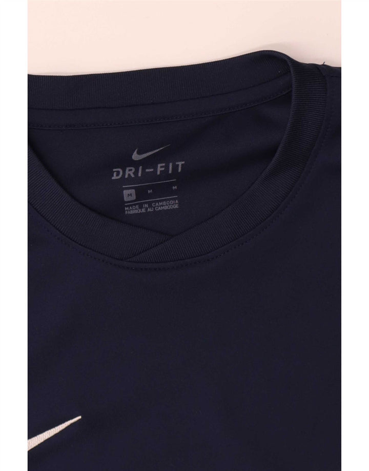 Camiseta Nike Dri Fit para hombre de manga larga de poliéster azul marino medio