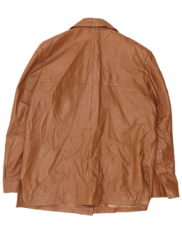 Chaqueta de cuero vintage para mujer IT 44 cuero marrón medio