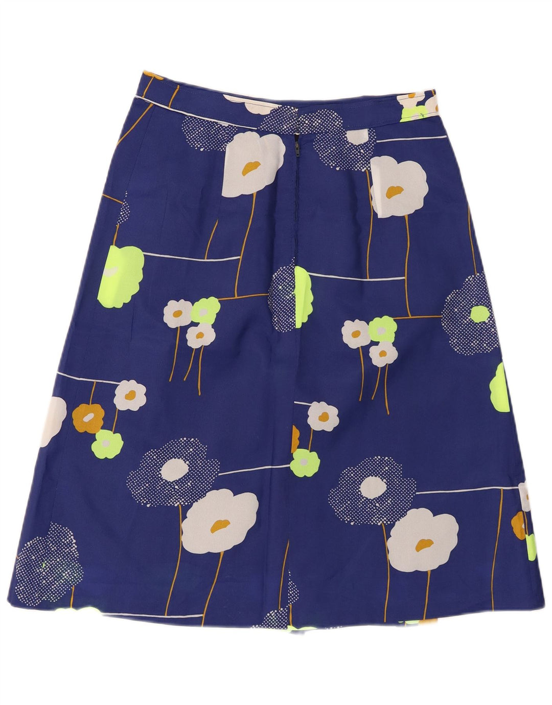 Vintage mujer A-Line falda W28 azul medio floral