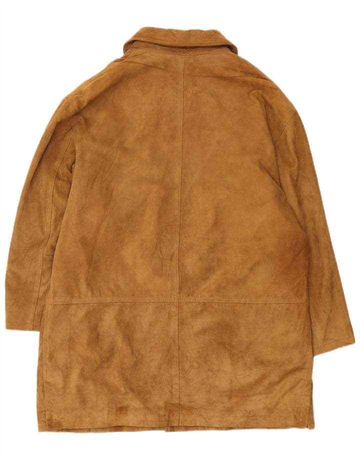 Vintage hombres ante abrigo IT 54 2XL cuero marrón