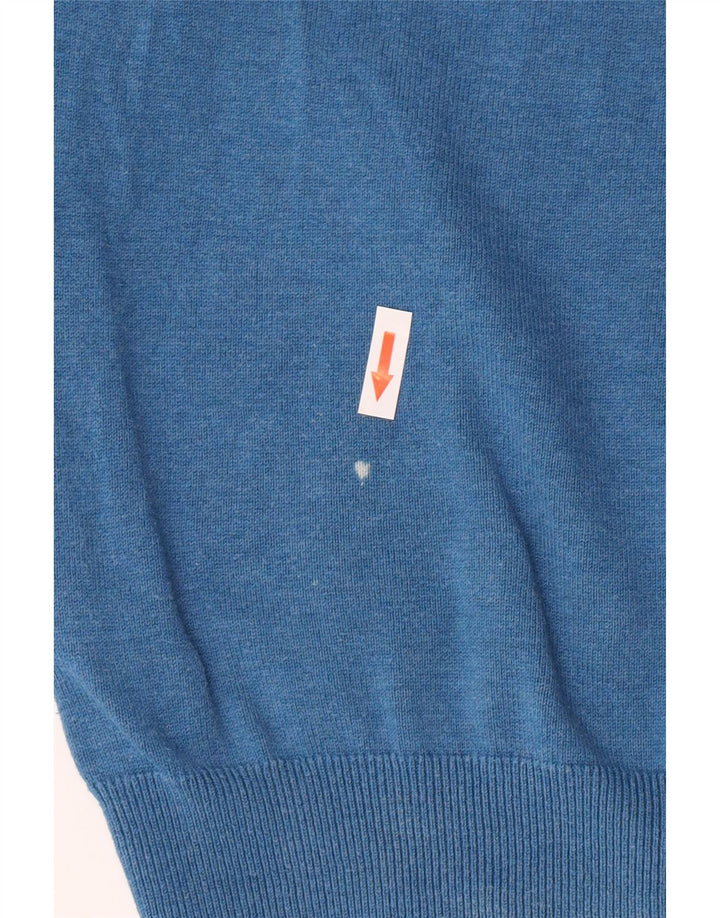 MARKS & SPENCER Jersey con cuello en V para hombre Pequeño Algodón azul