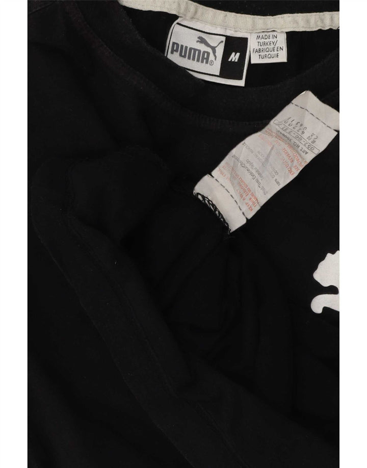 Puma Camiseta gráfica para hombre Top Medium Black Cotton