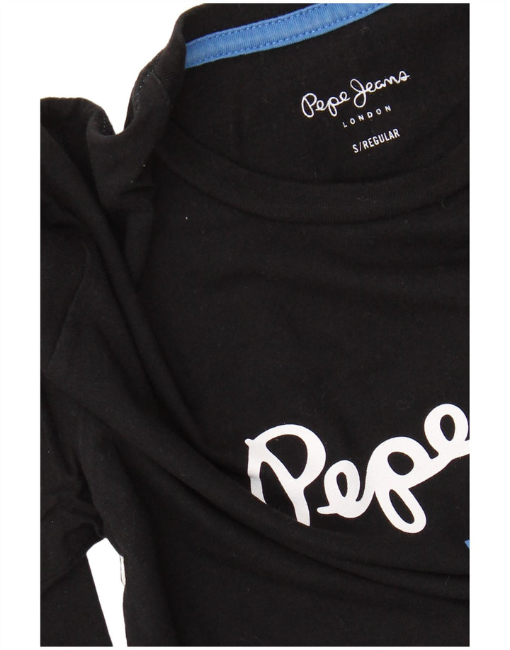 PEPE JEANS Top gráfico para hombre manga larga pequeño negro