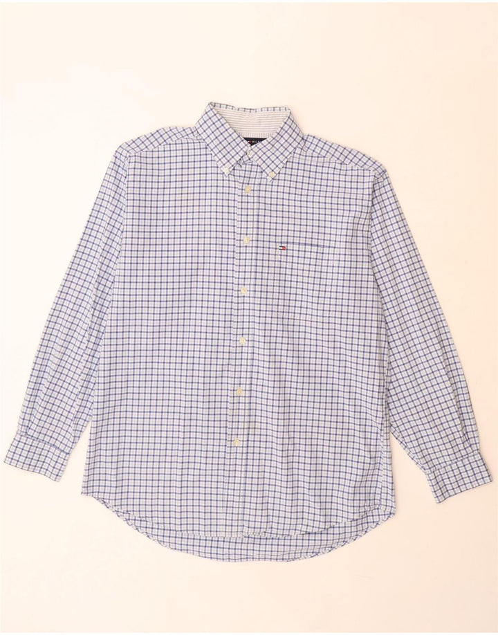 Camisa Tommy Hilfiger Hombre Algodón Vichy Azul Medio