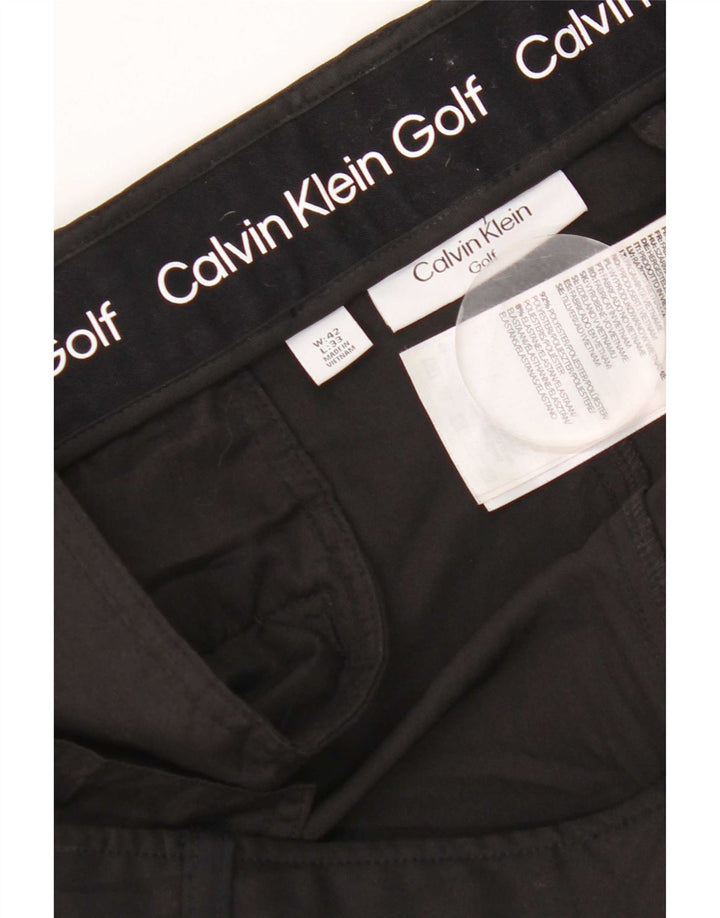 Pantalones chinos rectos Calvin Klein para hombre W42 L33 Poliéster negro