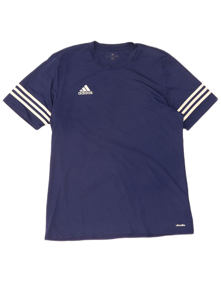 Adidas Mens Climalite Camiseta Top Grande Azul Marino Poliéster