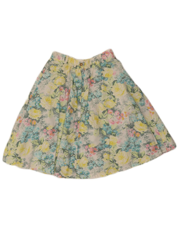 Falda acampanada vintage para mujer EU 40 Medium W26 Algodón floral multicolor
