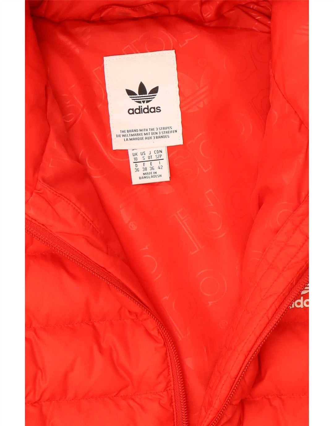 Adidas Chaqueta acolchada con capucha para mujer UK 10 Small Red Poliéster