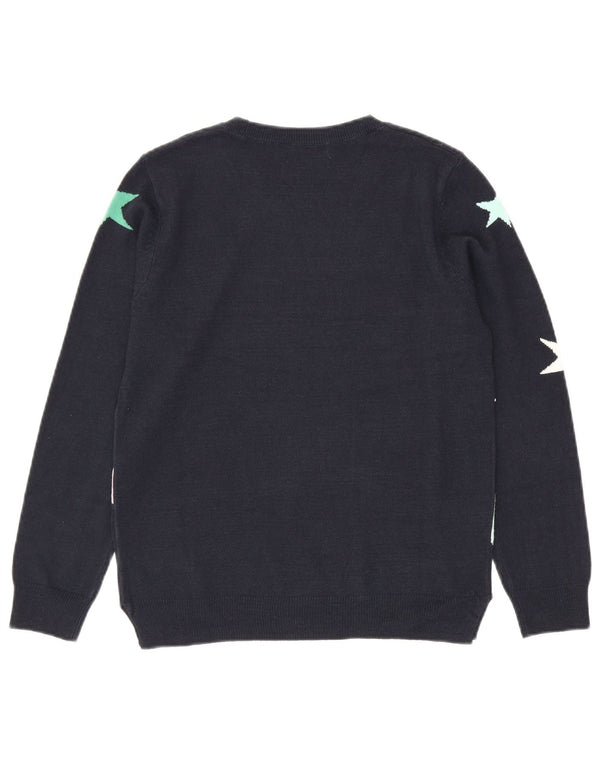 Marks & Spencer Jersey de Cuello Redondo para Mujer UK 10 Small Azul Marino