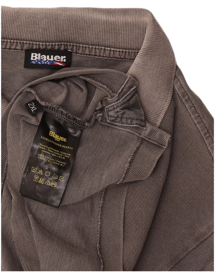 Blauer Polo Regular Fit para Hombre 2XL Algodón Gris
