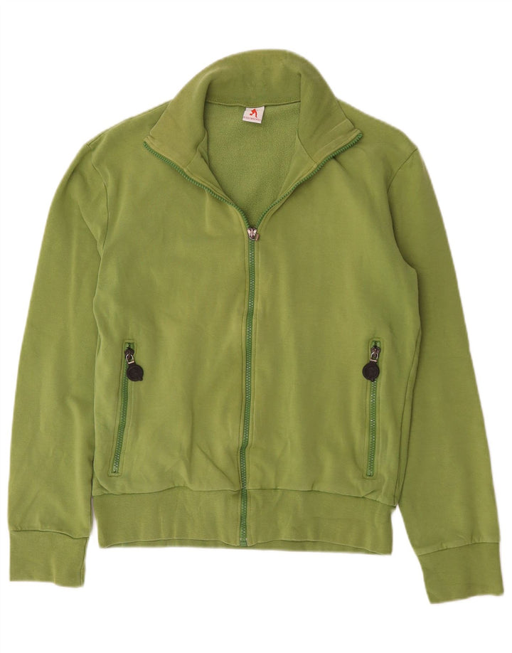 Bikkembergs Chaqueta superior de chándal con gráfico de algodón verde medio para hombre
