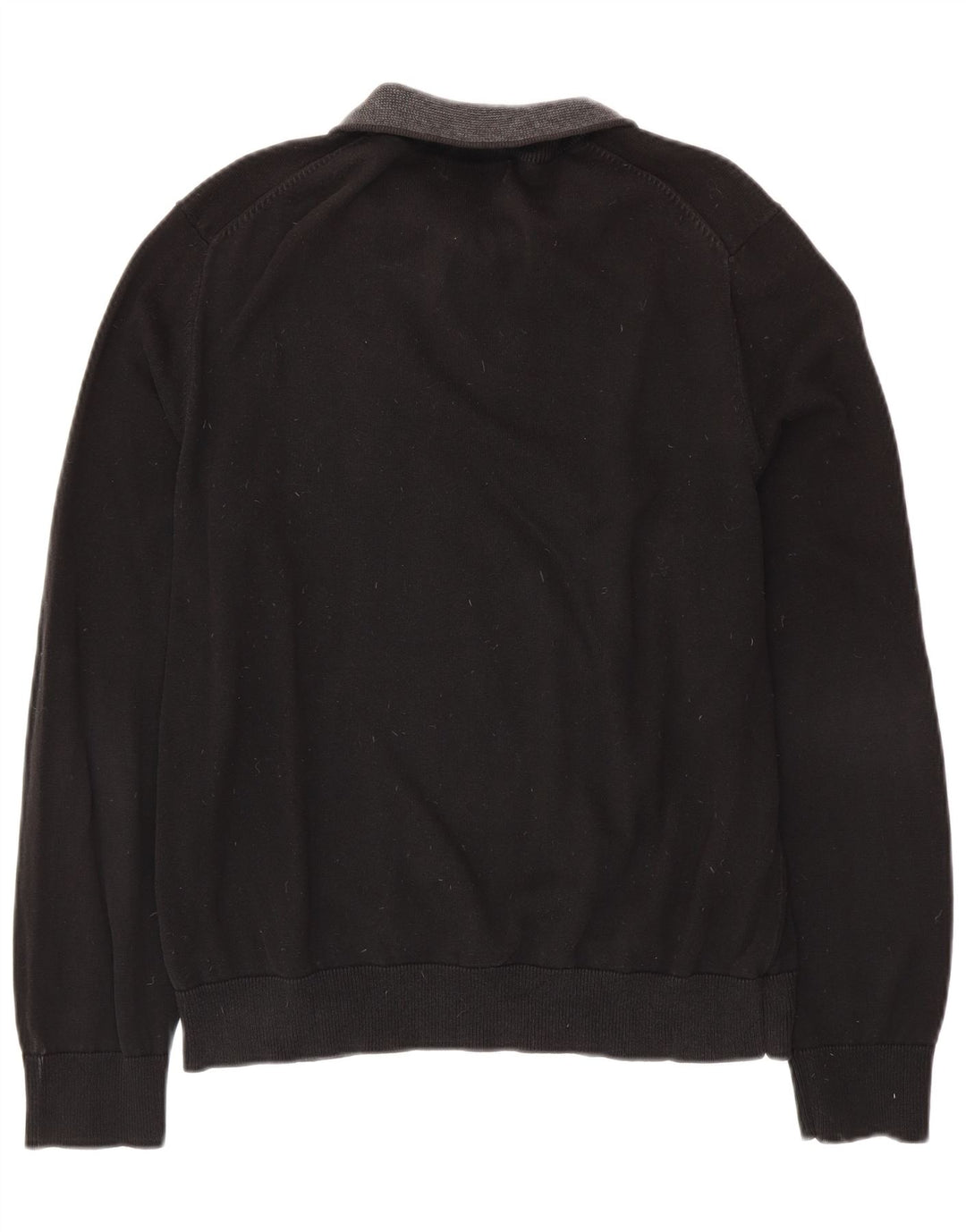 NAUTICA Jersey con cuello y cremallera para hombre, talla grande, algodón negro