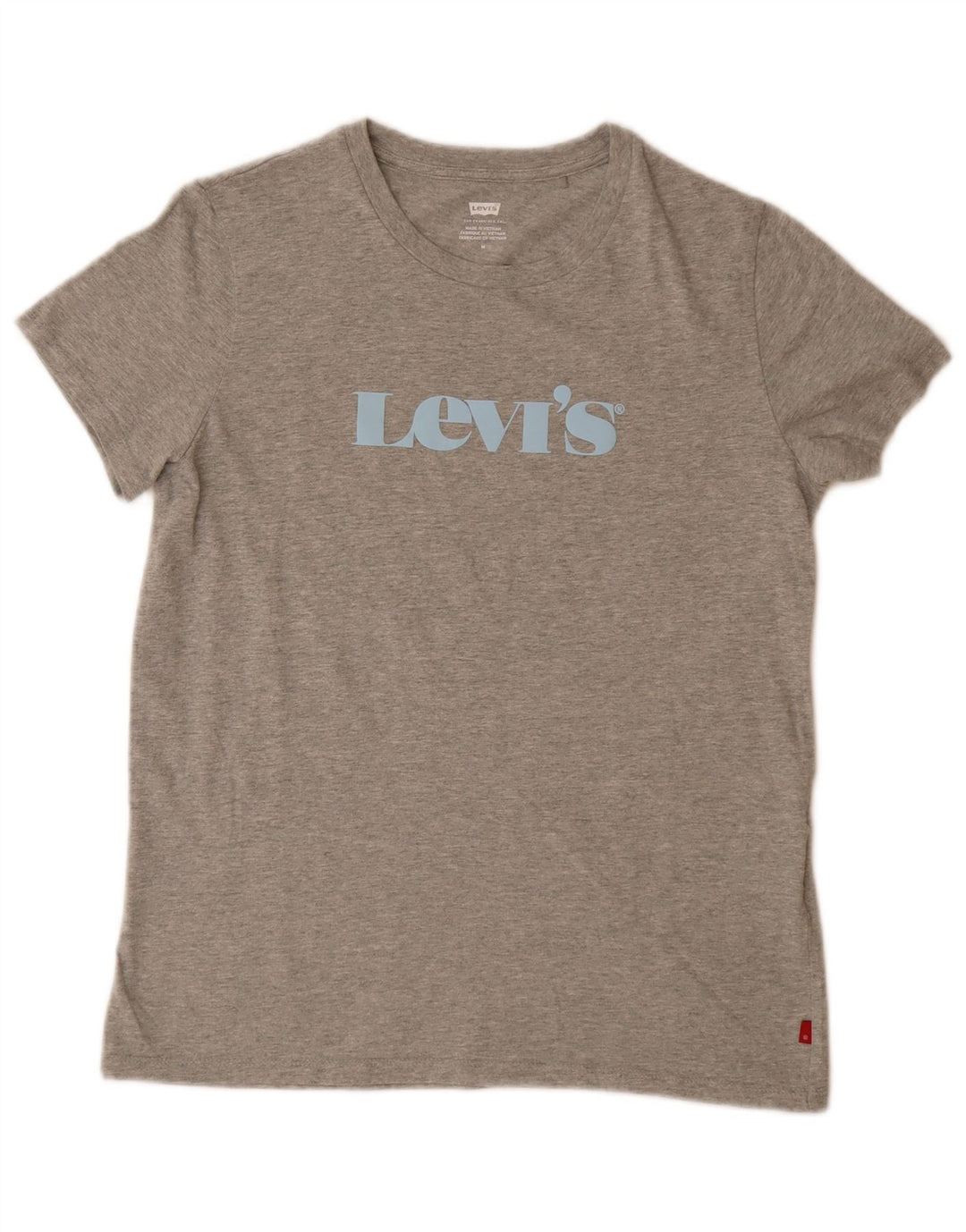 LEVI'S Womens Graphic T-Shirt Top UK 12 Medium Grey Cotton