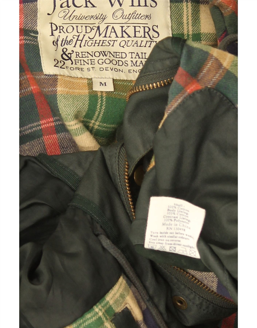 Jack Wills Chaqueta utilitaria con capucha para hombre UK 38 Poliéster verde medio