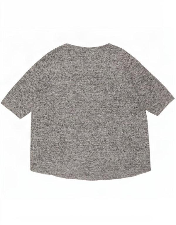 Marks & Spencer Camiseta con gráfico de autógrafos para mujer, manga 3/4, UK 26 5XL Gris