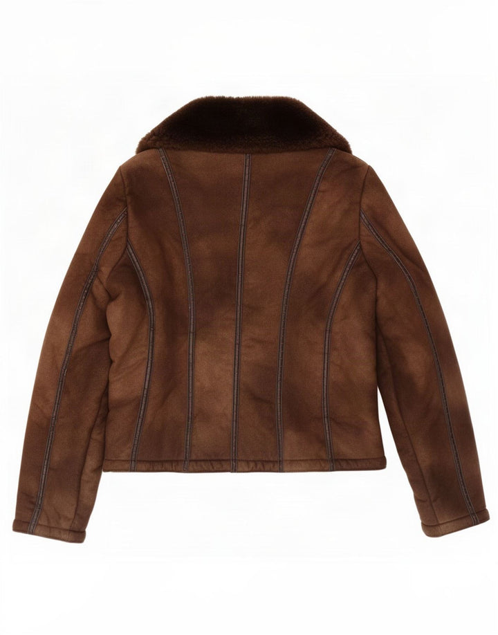 Benetton Chaqueta Sherpa IT 46 Large Marrón Acrílico
