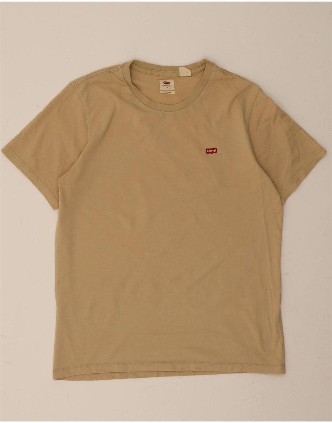LEVI'S Mens Standard T-Shirt Top Medium Beige Cotton Vintage Levi's and Second-Hand Levi's from Messina Hembry 
