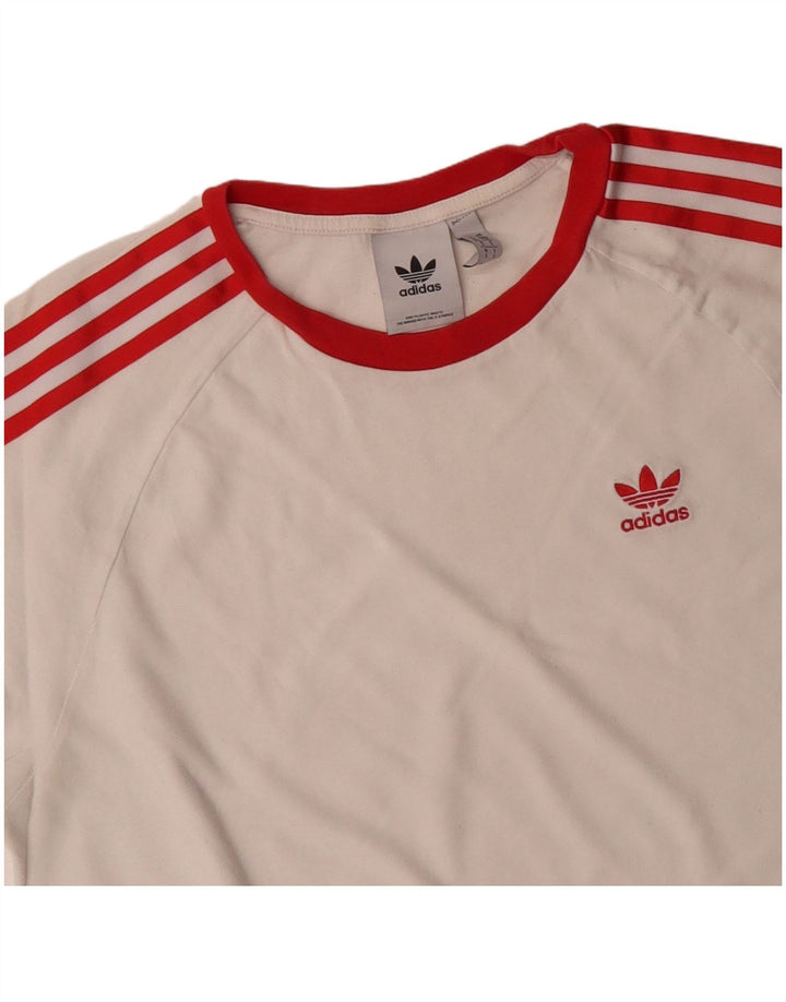 Adidas - Camiseta para hombre, talla grande, color blanco roto, algodón
