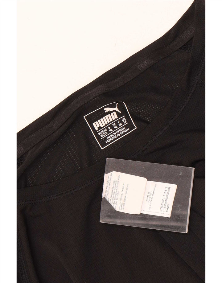 Puma - Camiseta de manga larga para mujer, talla 40, talla grande, poliéster negro
