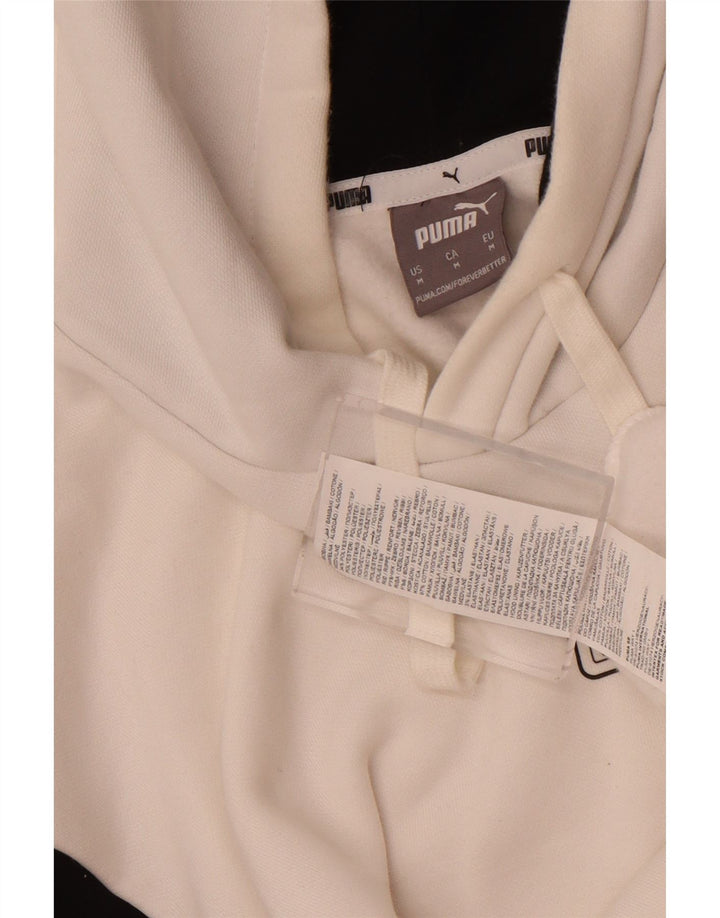 Puma Hombre Sudadera Con Capucha Jersey De Algodón Color Block Medio Blanco
