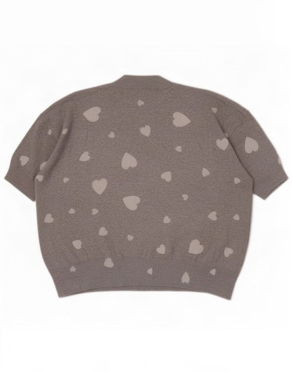 Marks & Spencer Jersey de Manga Corta con Cuello Alto para Mujer UK 40 XL Gre