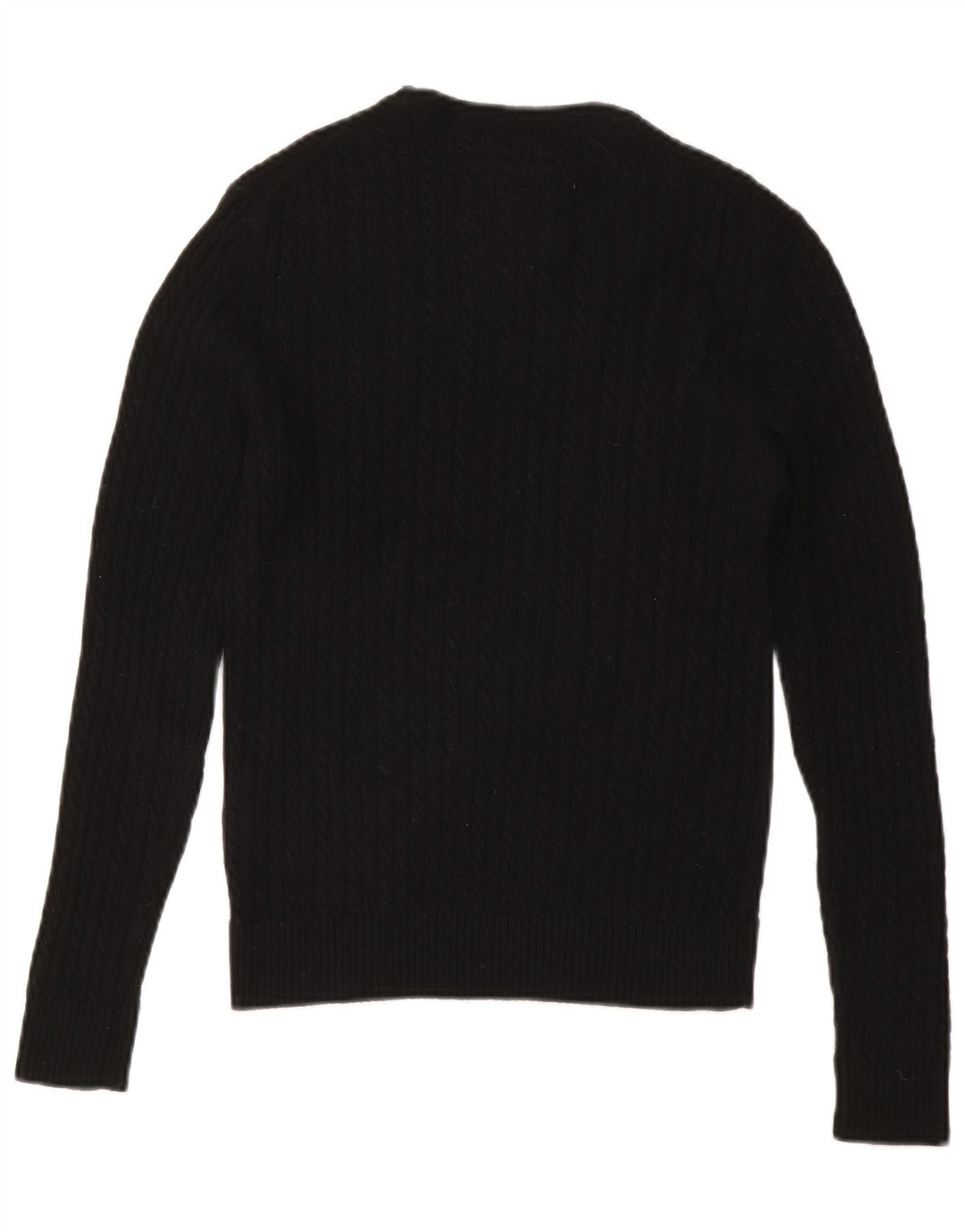 SUPERDRY Suéter tipo jersey con cuello redondo para mujer UK 12 Medium Black Wool