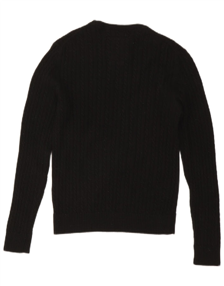 SUPERDRY Suéter tipo jersey con cuello redondo para mujer UK 12 Medium Black Wool