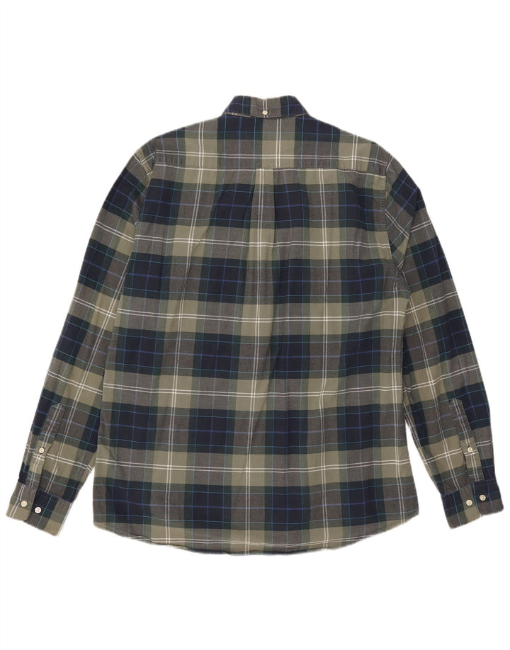 Barbour Camisa Entallada De Algodón A Cuadros Verdes Grandes Hombre