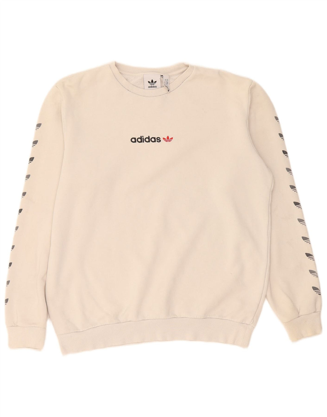 Adidas Hombre Sudadera Gráfica Jumper Algodón Beige Medio