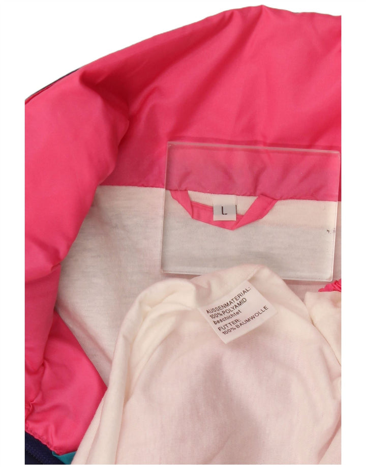 Vintage hombres Anorak chaqueta Reino Unido 40 grande rosa colorblock poliamida