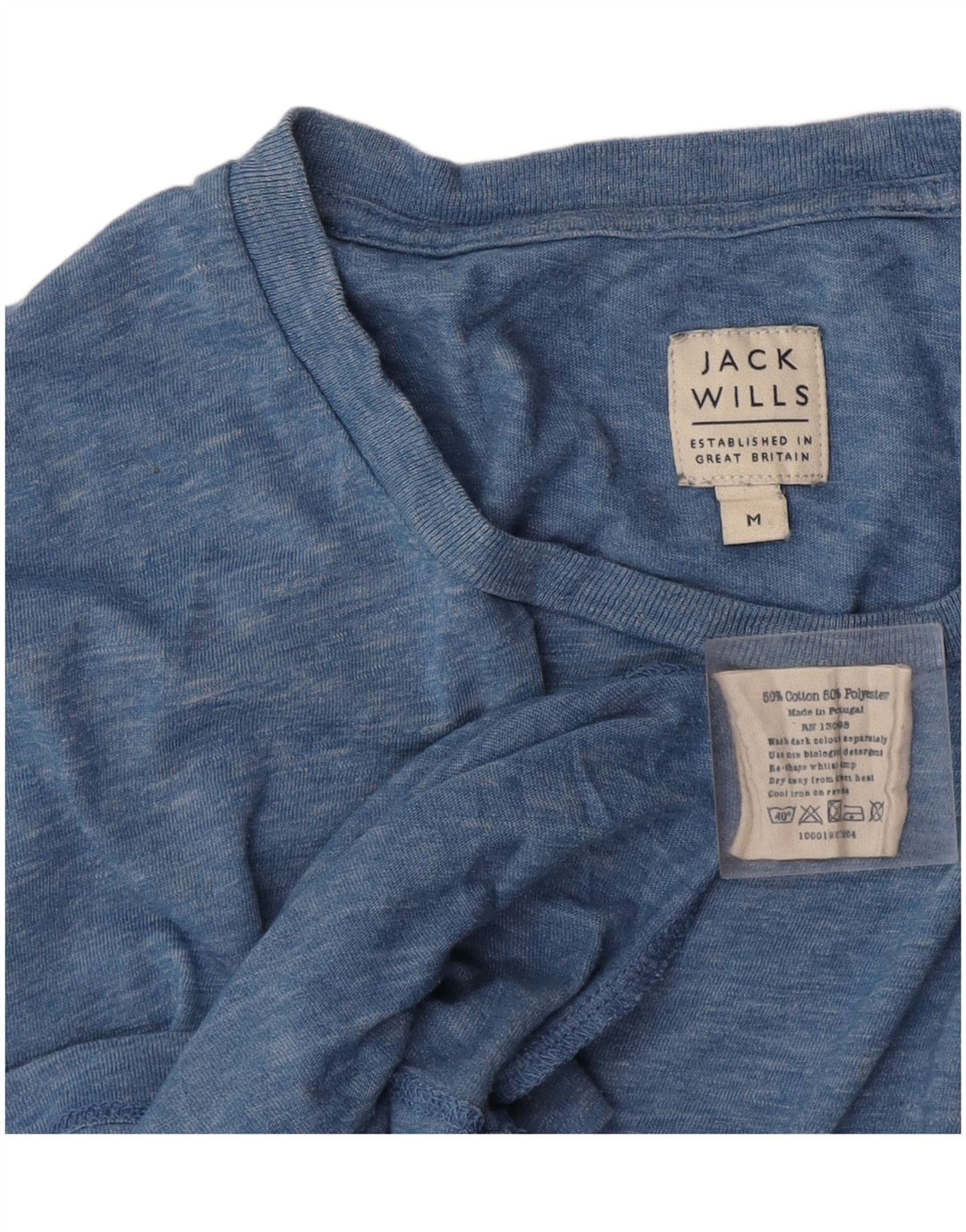 Camiseta Jack Wills Hombre Top Algodón Moteado Azul Medio