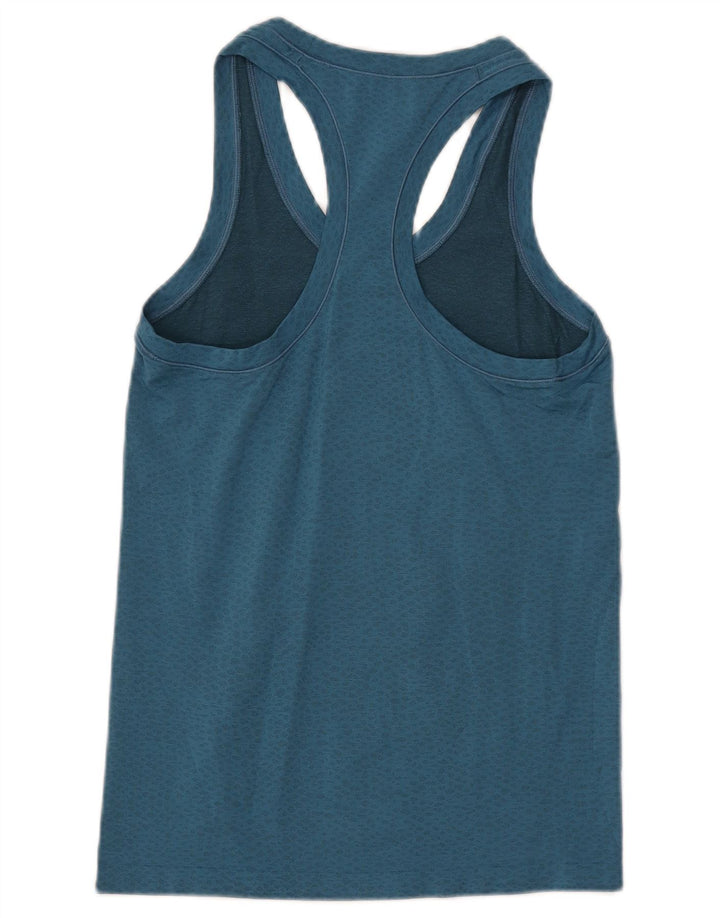 ATHLETA Top sin mangas para mujer UK 8 Small Blue Spotted Nylon