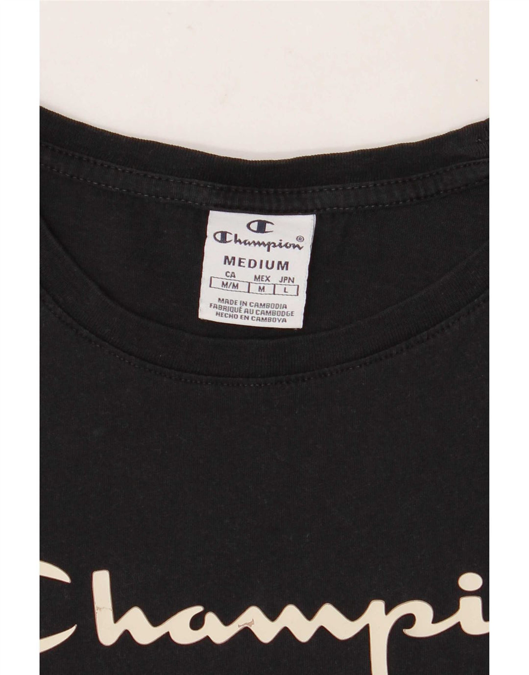 Champion Camiseta gráfica para mujer Top UK 12 Medium Black