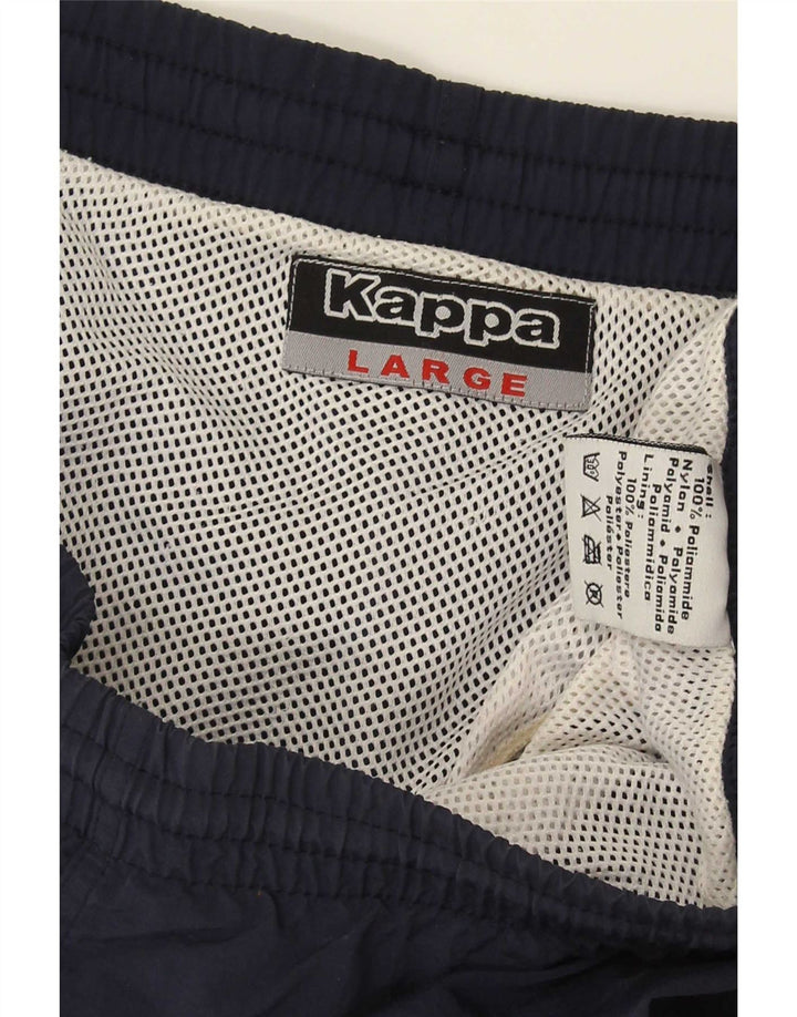 Kappa - Pantalones cortos deportivos para hombre, talla grande, nailon azul marino