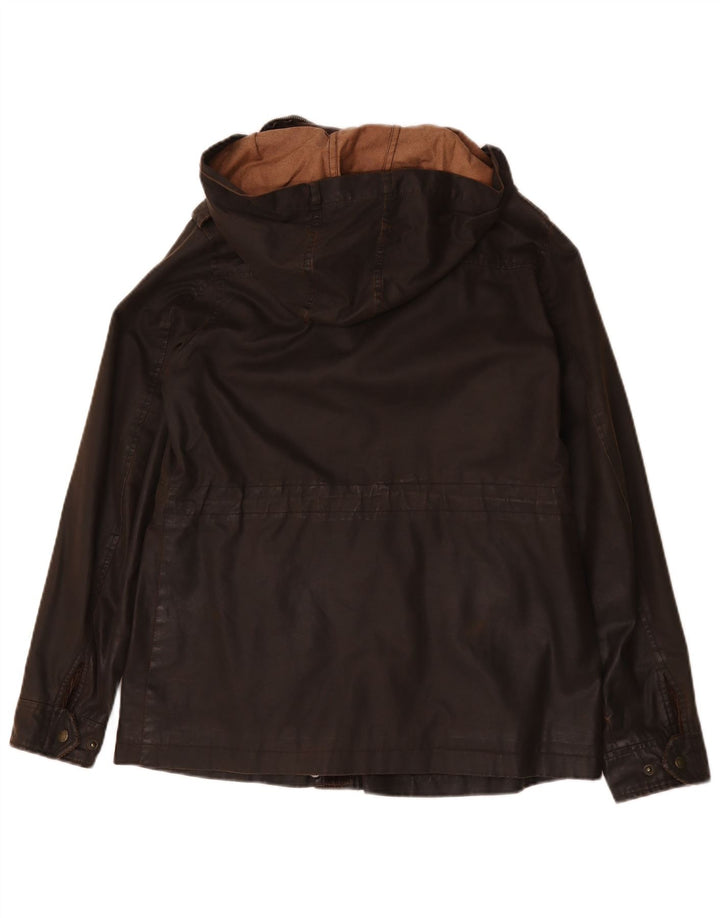 Chaqueta de algodón encerado con capucha para mujer de Fat Face UK 40 Poliéster marrón medio